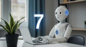 روبوت يستعمل اللابتوب