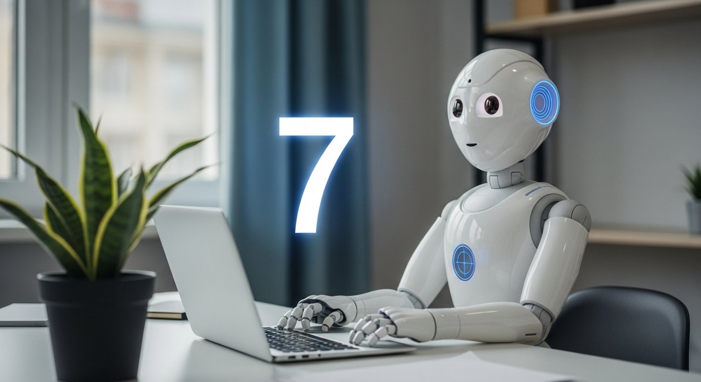 روبوت يستعمل اللابتوب