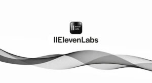 لوجو elevenlabs على خلفية بيضاء