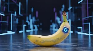 موزة نانو بانانا على خلفية تقنية