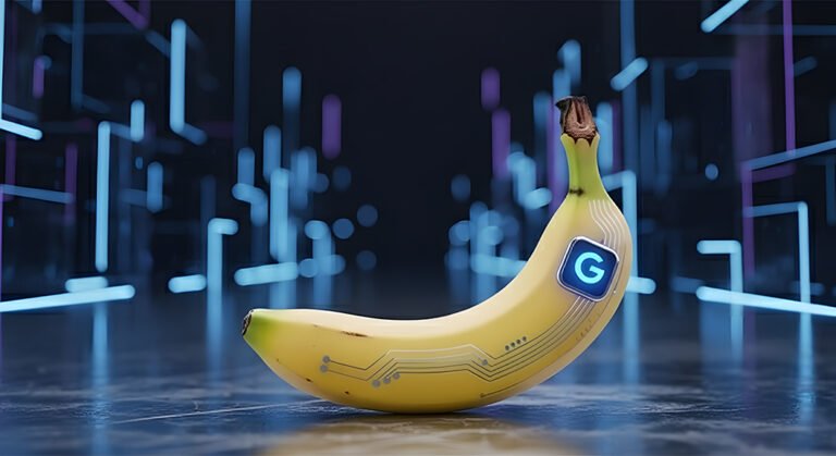 موزة نانو بانانا على خلفية تقنية